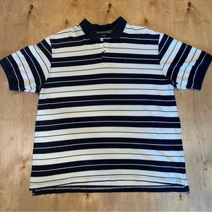 IZOD Polo Shirt Blue/White Stripe -XL